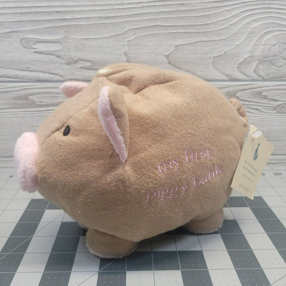Pottery Barn Kids My 1st Piggy Bank Plush Savings Pig Baby Toddler Nursery Gift